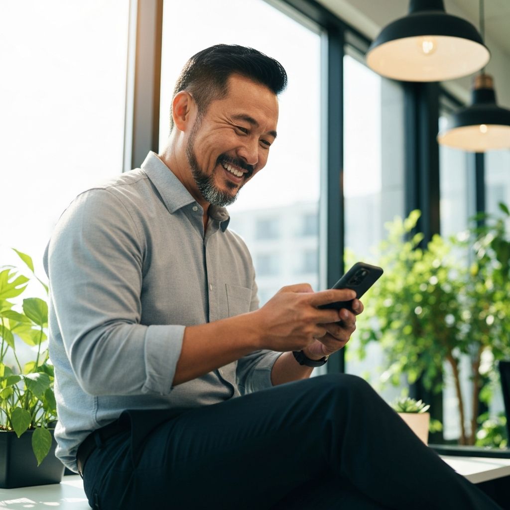 Confident business owner freed from operational chaos